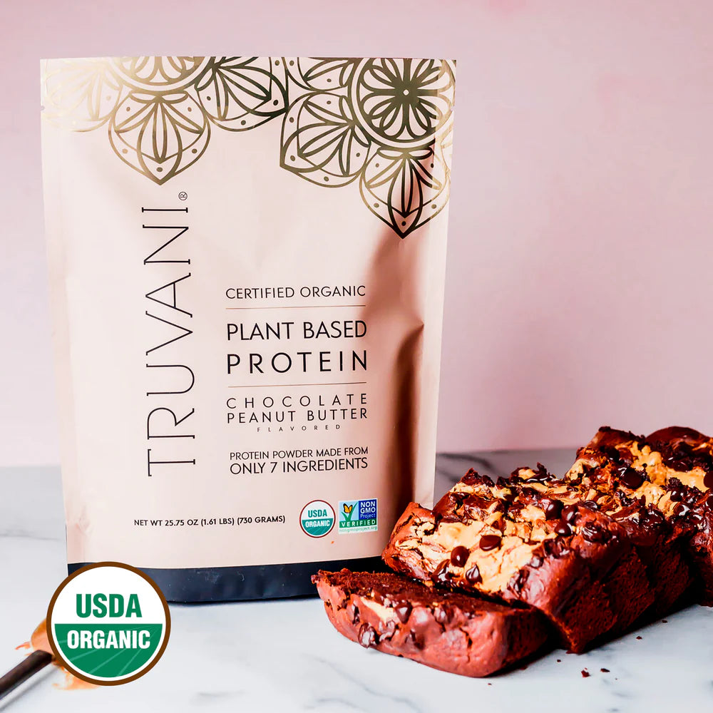 Truvani Chocolate Peanut Butter Plant Based Protein Powder